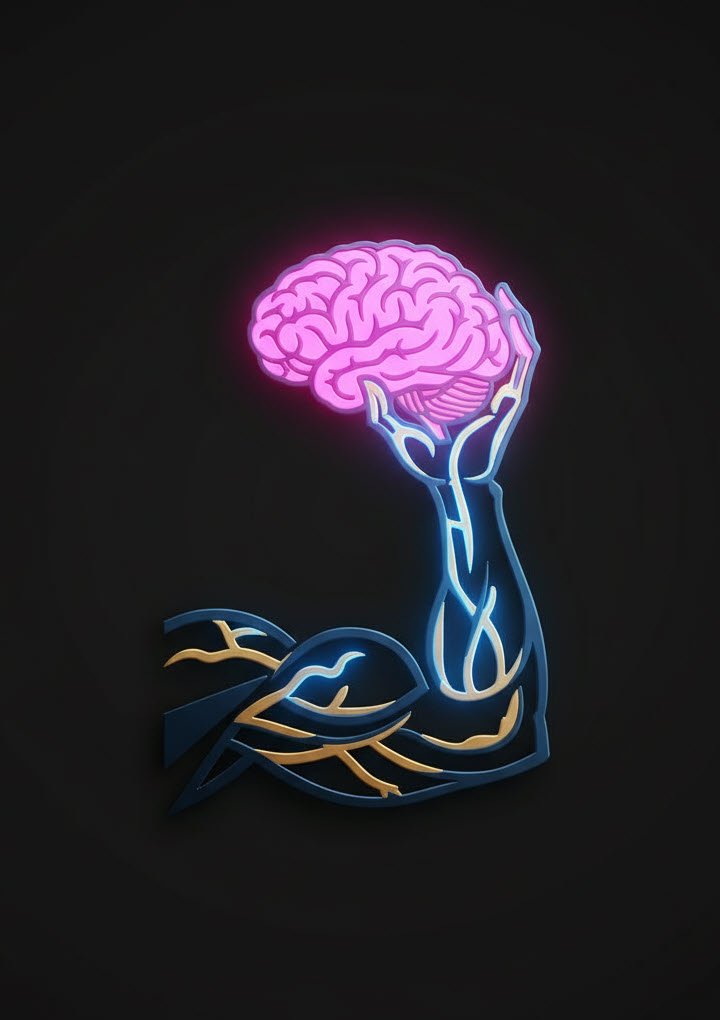 Bicep Arm Holding a Brain